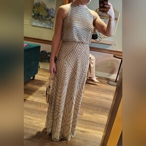 Adrianna Papell Beaded Nude Dress